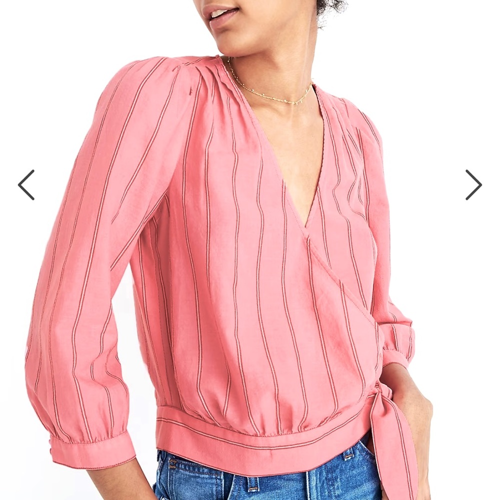 Madewell Wrap Top in Cecilia Stripe